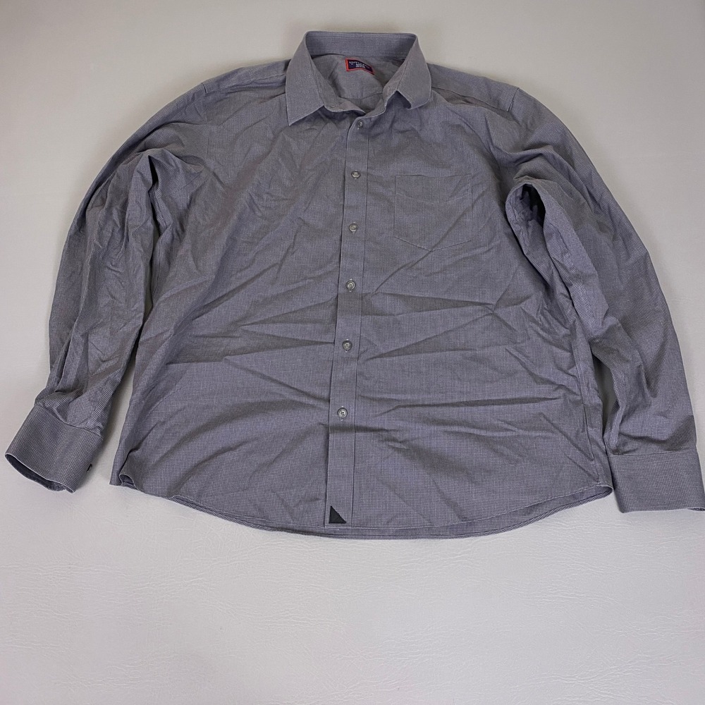 UNTUCKit Button Down Shirt Men's Size XL Marcasin WF Gray Gingham Wrinkle Free